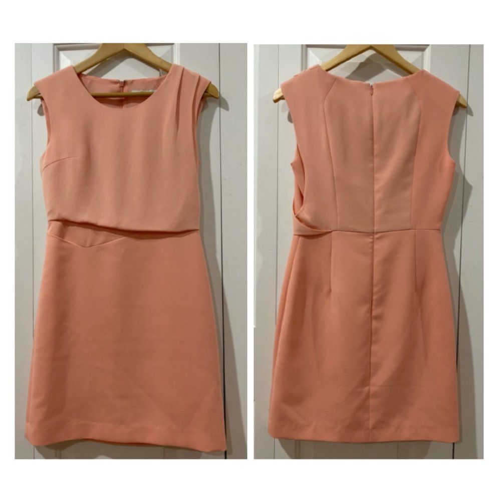 -Kenneth Lady Peach Coral Sheath Mini Dress